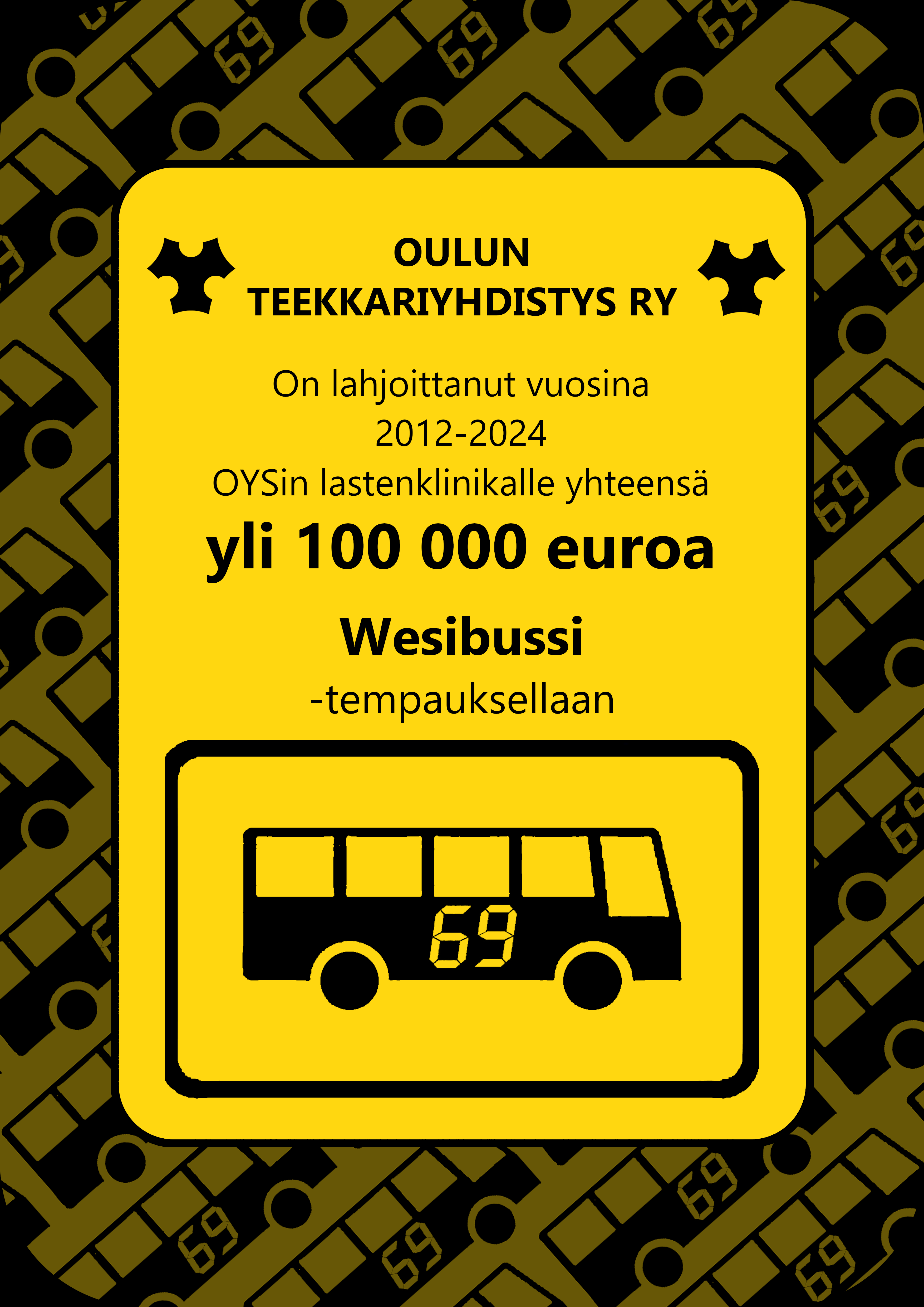 A framed poster hanged on Oulu Children's hospital wall.